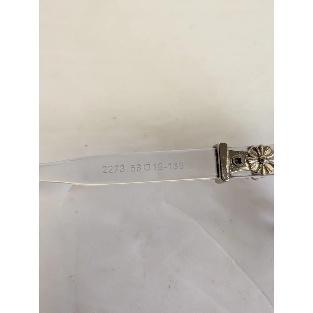Chrome Hearts Clear Glasses Silver Cross Crystal Frames Eyewear 2273 53[]18-138